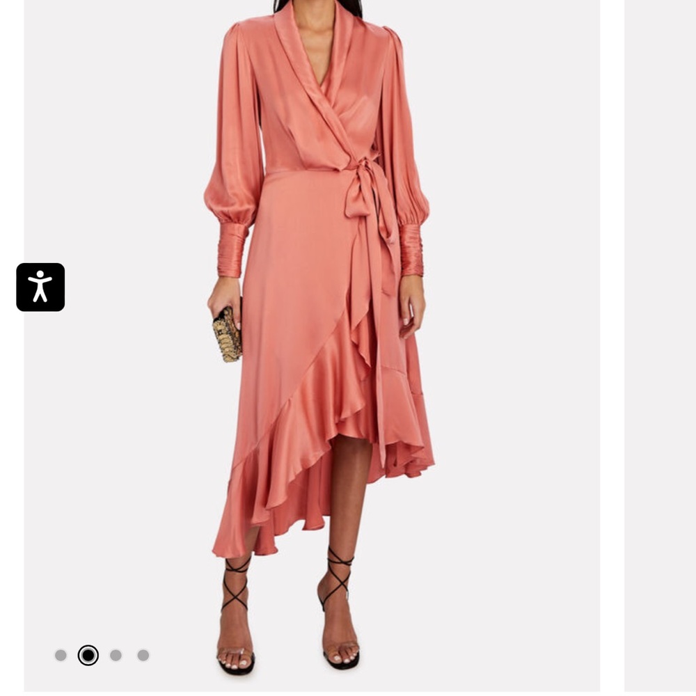 Zimmermann midi silk wrap dress